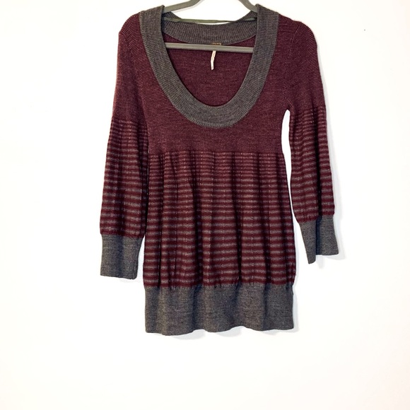 Free People Wool Blend Balloon Sleeve Sweater Sz M - Picture 11 of 13